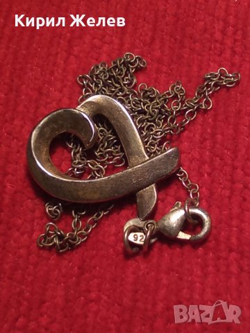 СЪРЦЕВИДНО КРАСИВО СРЕБЪРНО МОДНО КОЛИЕ с МЕДАЛЬОН СРЕБРО 925 ДИЗАЙНЕРСКИ АРТ МОДЕЛ 36458