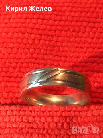 ПРЕКРАСЕН СРЕБЪРЕН ФЕШЪН АРТ ПРЪСТЕН СРЕБРО 925 с БЯЛА ПОЗЛАТА РЪЧНО ОРНАМЕНТИРАН Тип ХАЛКА 27163, снимка 2 - Пръстени - 36829429