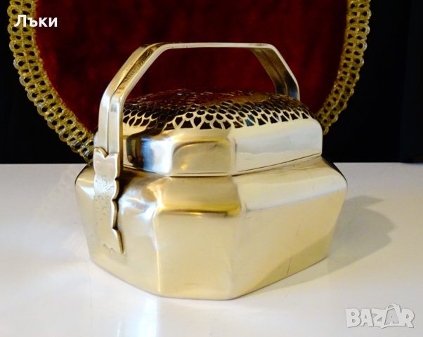 Старинно бронзово кандило,кадило,тамянник,ажур,цветя. , снимка 11 - Антикварни и старинни предмети - 35649140