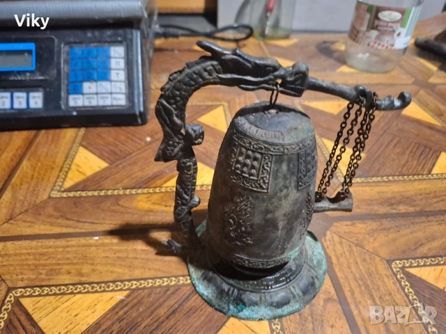 месингов механичен звънец дракон, снимка 5 - Декорация за дома - 51091397