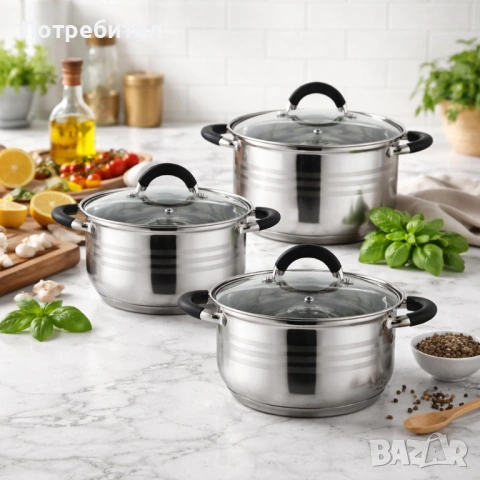 Премиум комплект съдове Edenberg - 6 части, снимка 2 - Прибори за хранене, готвене и сервиране - 53343962