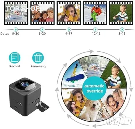 Нова Мини скрита камера 1080P с WiFi, нощно виждане и детектор движение, снимка 2 - IP камери - 49549500