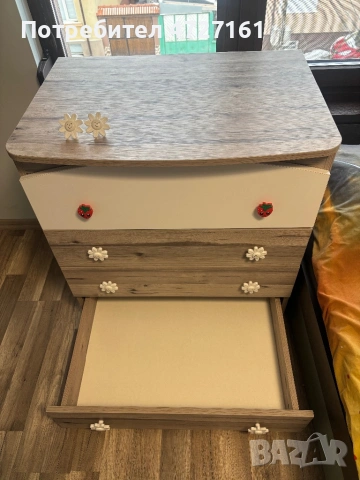 Детско легло със скрин и матрак , снимка 3 - Бебешки легла и матраци - 53336221