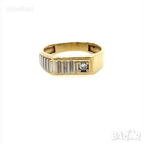 Златен мъжки пръстен 4,14гр. размер:64 14кр. проба:585 модел:26457-1, снимка 1
