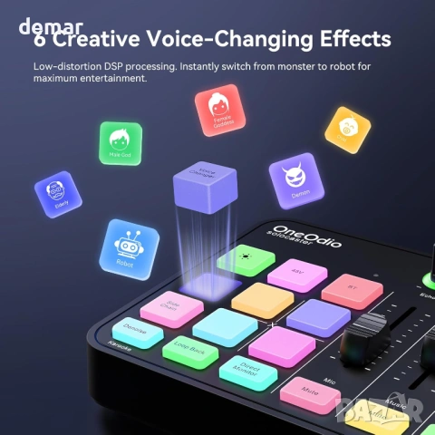 OneOdio Solocaster Геймърски аудио миксер - 5-канален интерфейс, снимка 6 - Ресийвъри, усилватели, смесителни пултове - 53424820