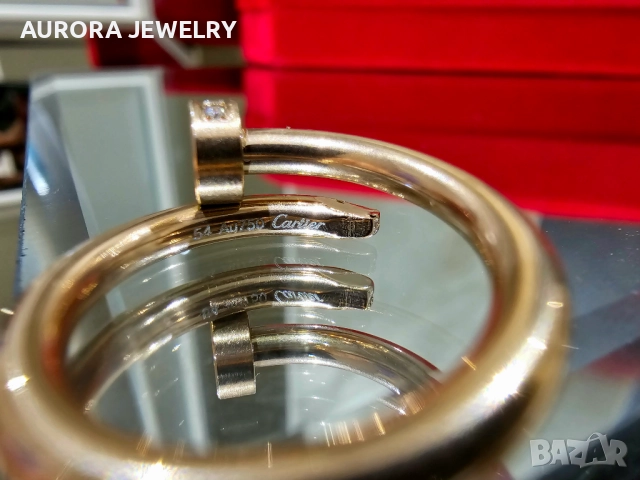 CARTIER Nail Juste un Clou Classic Rose Gold Diamonds Пръстен Пирон, снимка 8 - Пръстени - 52888495