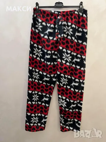 Еластично поларено долнище с декоративна вързалка в актуален десен