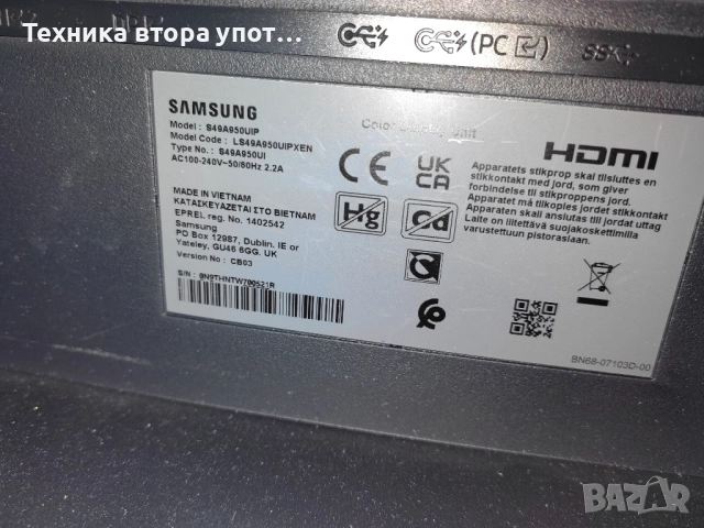Монитор Samsung LS49A950UP, снимка 3 - Монитори - 52825707