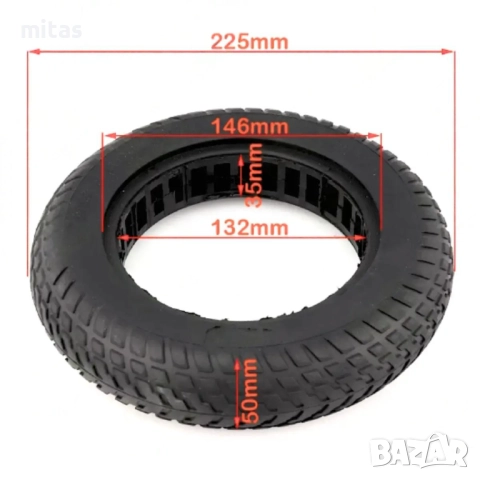 Плътни гуми Zghua (10 x 2.0/2.5) за ел. скутери Xiaomi, Lenovo и др., снимка 4 - Скейтборд, ховърборд, уейвборд - 38903683