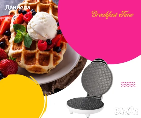 Кръгъл уред за приготвяне на гофрети Lexical LWM-2403, снимка 3 - Други стоки за дома - 48507558