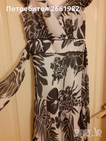 Прекрасна ефирна черно-бяла рокля, снимка 4 - Рокли - 32686382