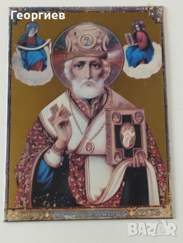Стара Руска икона на Николай Чудотворец , снимка 1 - Антикварни и старинни предмети - 40841756