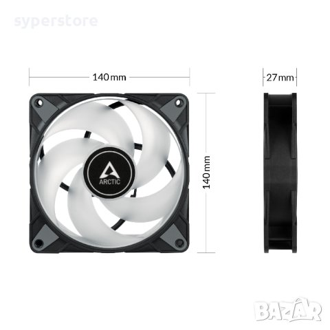 Вентилатор за компютър 140x140x27mm Arctic P14 PWM PST ARGB ACFAN00239A 1900RPM 4-pin PWM, снимка 4 - Други - 40251375