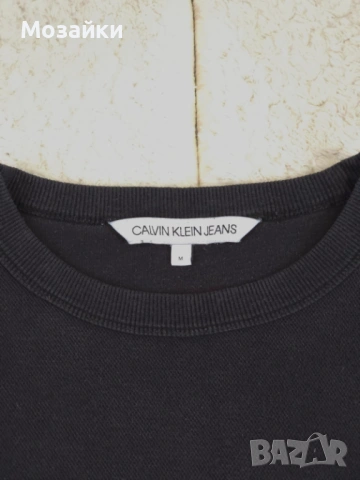 Мъжки суичър Calvin Klein Jeans Черен с лого patch Размер М, снимка 3 - Блузи - 53595715