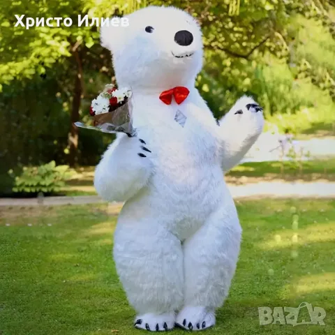 Мече Бяло Полярно Гигантски надуваем костюм 2,5м 3м Полярна мечка, снимка 4 - Други - 48931554