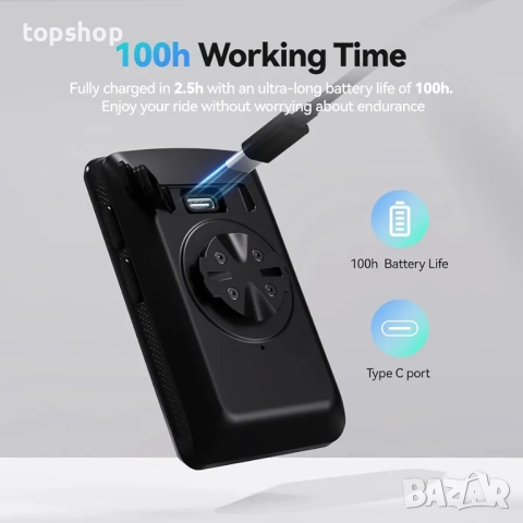 Нов CYCPLUS GPS велокомпютър, ANT+ велокомпютър GPS с Bluetooth 5.0, 2.8-инчов LCD екран, скоростоме, снимка 4 - Аксесоари за велосипеди - 52672749