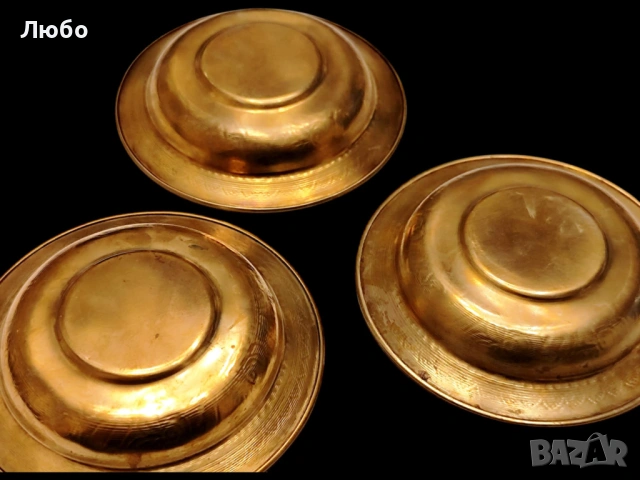 3 броя ретро месингови чинии/ ки, снимка 2 - Антикварни и старинни предмети - 53526911