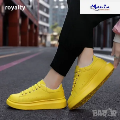 Жълти дамски маратонки , снимка 3 - Маратонки - 49944741