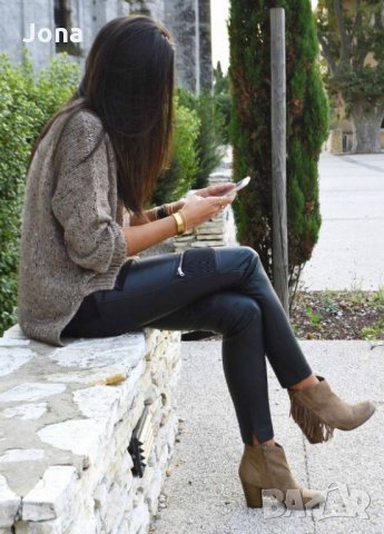 Кафяви есенни боти, снимка 4 - Дамски боти - 26259303