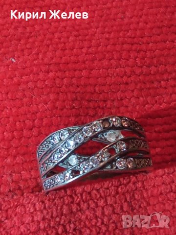 СТАР АЖУРЕН СРЕБЪРЕН СКЪПОЦЕНЕН АРТ ПРЪСТЕН СРЕБРО 925 с ФАСЕТИРАНИ ЦИРКОНИ 32514, снимка 16 - Пръстени - 38323572