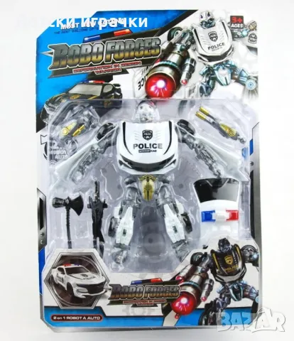 Робот полицейска кола игрален комплект , снимка 2 - Коли, камиони, мотори, писти - 48656949