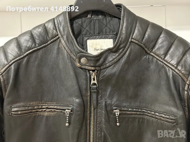 Кожено яке Pepe Jeans, снимка 6 - Якета - 47880836
