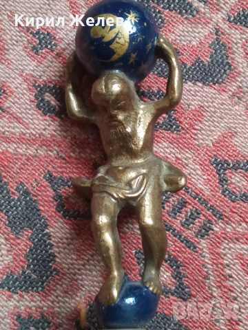 Бронзова статуетка атлас настройка на стенен часовник 50706, снимка 6 - Антикварни и старинни предмети - 53393088