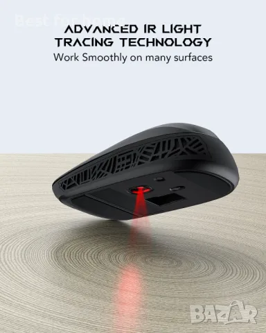 Ергономична акумулаторна безжична USB мишка Black Shark, снимка 7 - Клавиатури и мишки - 49904416