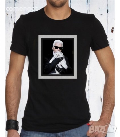 Мъжки тениски LOVE CAT с KARL принт - 2 Модела! Или с ТВОЯ идея!