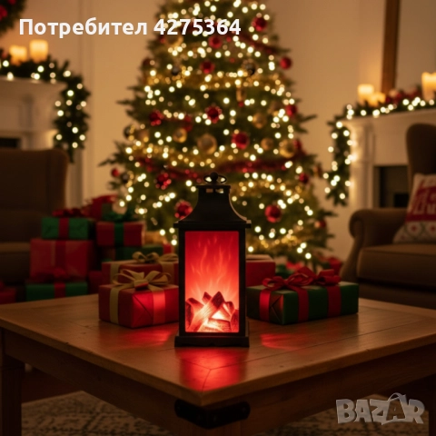 LED декоративен фенер с ефект на жив пламък
