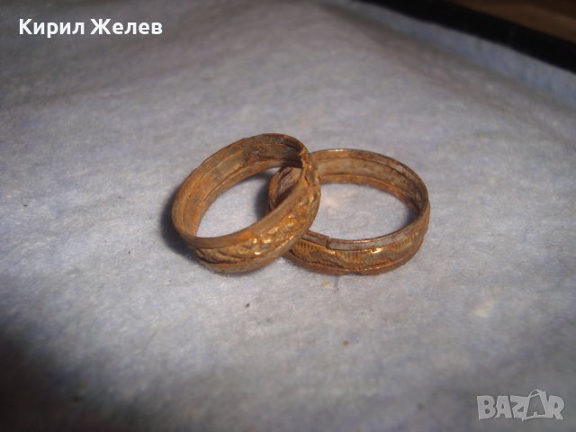 ДВА МНОГО СТАРИ ОРНАМЕНТИРАНИ РЕТРО ПРЪСТЕНА ТИП ХАЛКИ РЪЧНА ИЗРАБОТКА за КОЛЕКЦИЯ 28593, снимка 3 - Антикварни и старинни предмети - 37472855