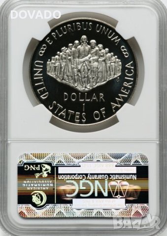 1987-S Constitution S$1 - NGC PF 70 - САЩ Възпоментелна Монета Сребърен Долар, снимка 2 - Нумизматика и бонистика - 43773246