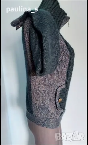 Два броя/Маркова жилетка / Черна памук "Skovhuus" и зелена "Vila" вълна и рами / голям размер , снимка 14 - Жилетки - 15851861