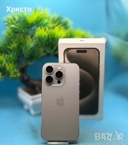ПЕРФЕКТЕН!!! Apple iPhone 15 Pro, 128GB, 5G, Natural Titanium , снимка 5 - Apple iPhone - 52683950