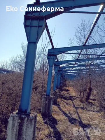 Метално хале(конструкция)76м х 23м. Монтана.60бр.колони(подпори)20бр.ферми.Кота било 4,90м. 90лв/м2, снимка 3 - За селскостопански - 49416974