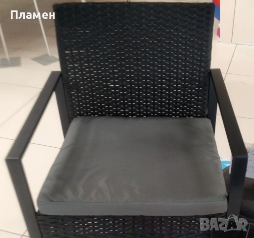 Градински комплект за кафе маса с два стола с възглавници, снимка 5 - Градински мебели, декорация  - 53599181