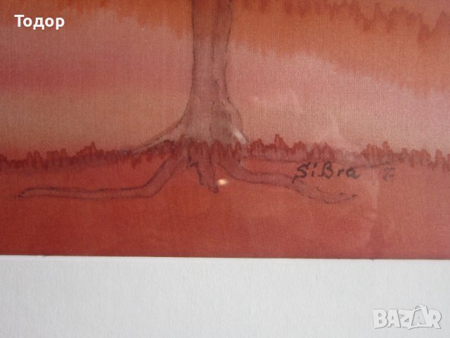 Рисувана арт  картина върху коприна подписана , снимка 6 - Картини - 37333913