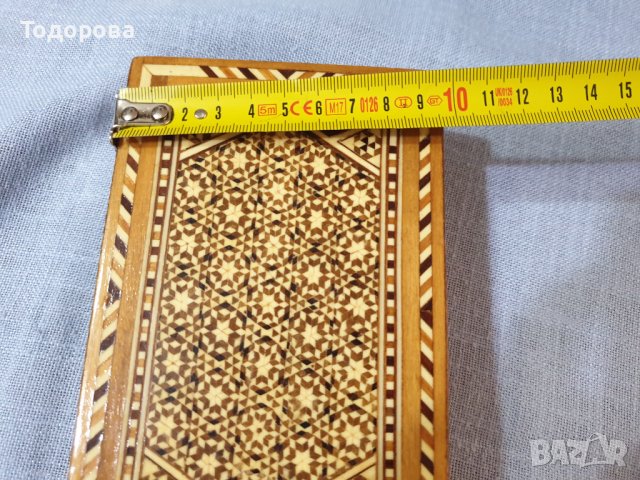 Кутия с интарзия от екзотична дървесина за бижута, снимка 5 - Антикварни и старинни предмети - 43682524