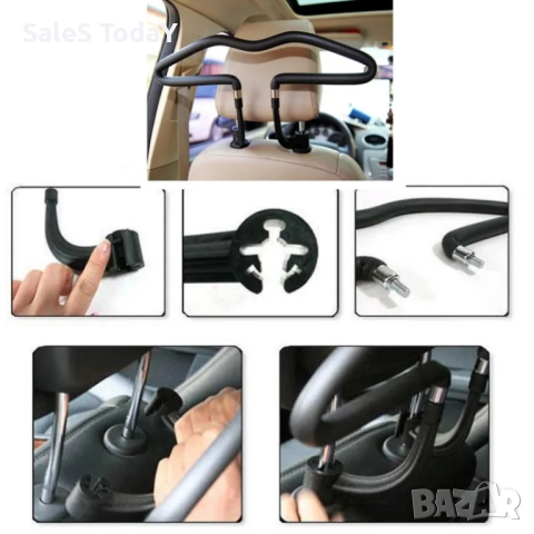 Закачалка за автомобил, Метална, Гуменото покритие, черен цвят, снимка 2 - Аксесоари и консумативи - 44892904