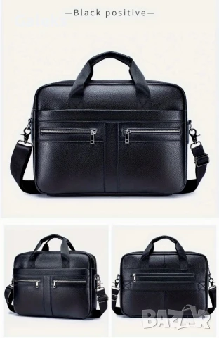 Мъжка универсално/ежедневна кожена бизнес чанта (Офис куфарче за лаптоп 15”) Естест. кожа!, снимка 4 - Чанти - 50629445