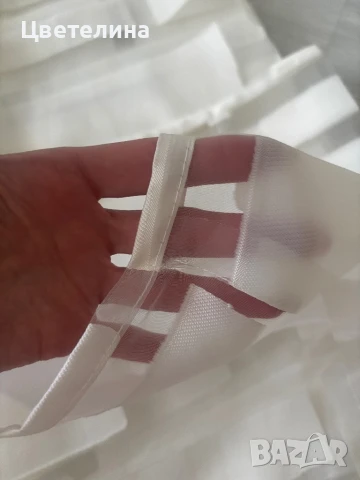 Бели пердета 2 броя за корниз , снимка 4 - Пердета и завеси - 50927551