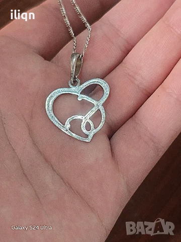 Сребърен синджир с висулка. 44см. Цена 22,99лв. За Севлиево безплатна доставка., снимка 3 - Колиета, медальони, синджири - 51320188