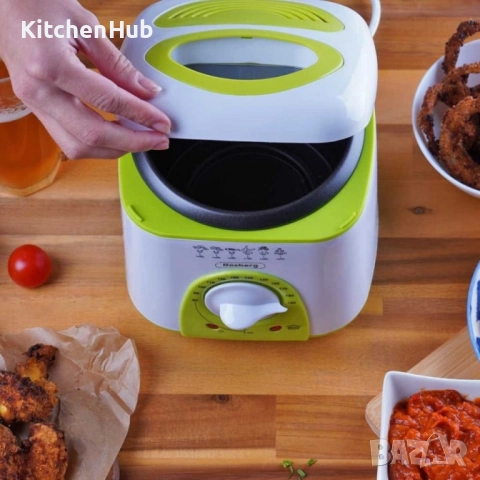 Фритюрник мини Rosberg, 1 литър, 950W, 80-190 C, 24 МЕСЕЦА ГАРАНЦИЯ, снимка 5 - Фритюрници - 52121457