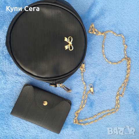 Комплект Дамска Чанта + Калъф За Документи Златна Дръжка, снимка 2 - Чанти - 27692900