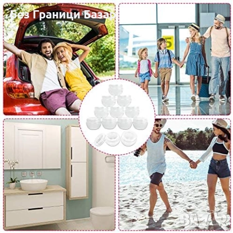 Нови 20 броя празни козметични бурканчета 10 мл с капак + 3 шпатулички, снимка 7 - Други - 53282722