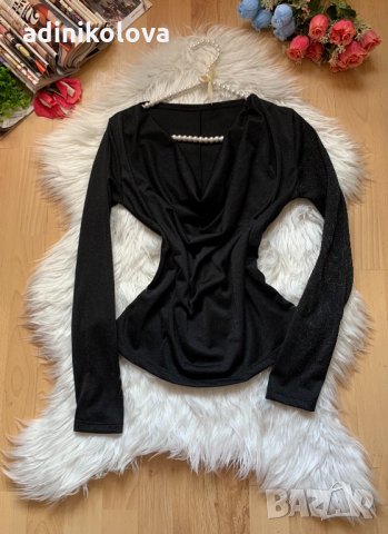 Лъскава блуза, снимка 1 - Блузи с дълъг ръкав и пуловери - 32487549