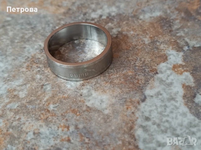 Стоманена халка с надпис Puma, снимка 3 - Пръстени - 52041012