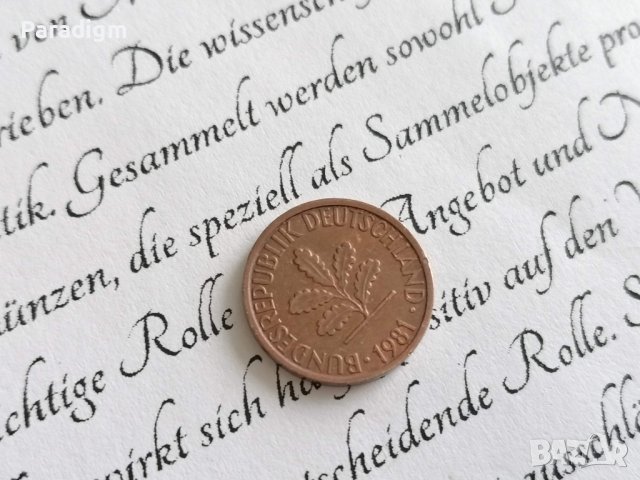 Монета - Германия - 1 пфениг | 1981г.; серия G, снимка 2 - Нумизматика и бонистика - 38897979