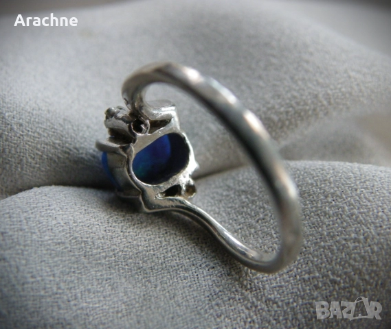 Сребърен пръстен с естествен опал, снимка 6 - Пръстени - 23452669