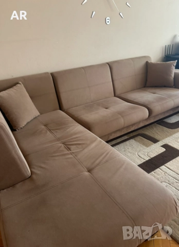 Ъглов диван с табуретка , снимка 2 - Дивани и мека мебел - 51544732
